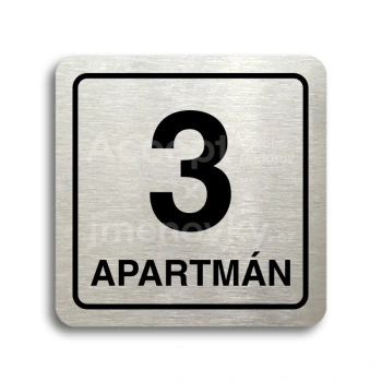 Piktogram "3 apartmán" - stříbrná tabulka - černý tisk