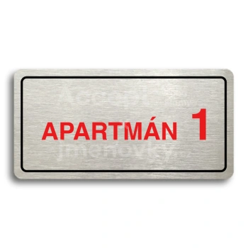 Piktogram "APARTMÁN 1 II" - stříbrná tabulka - barevný tisk
