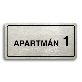 Piktogram "APARTMÁN 1 II" - stříbrná tabulka - černý tisk