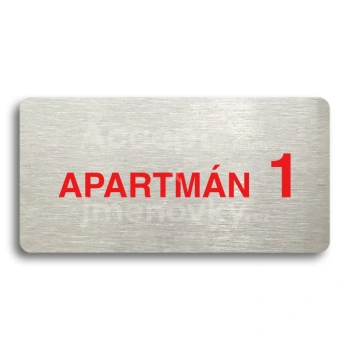 Piktogram "APARTMÁN 1 II" - stříbrná tabulka - barevný tisk bez rámečku