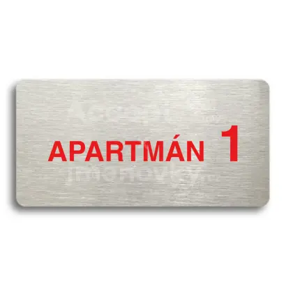 Piktogram "APARTMÁN 1 II" - stříbrná tabulka - barevný tisk bez rámečku
