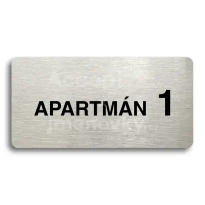 Piktogram "APARTMÁN 1 II" - stříbrná tabulka - černý tisk bez rámečku