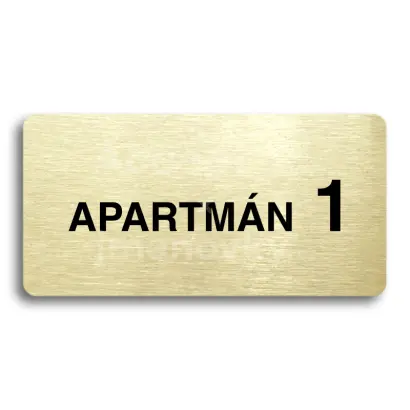 Piktogram "APARTMÁN 1 II" - zlatá tabulka - černý tisk bez rámečku