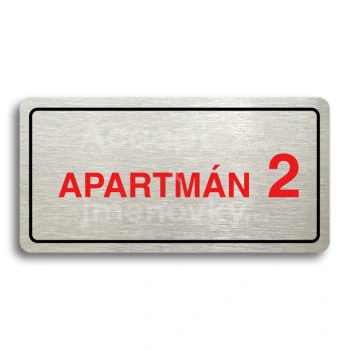 Piktogram "APARTMÁN 2 II" - stříbrná tabulka - barevný tisk