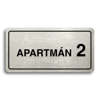 Piktogram "APARTMÁN 2 II" - stříbrná tabulka - černý tisk