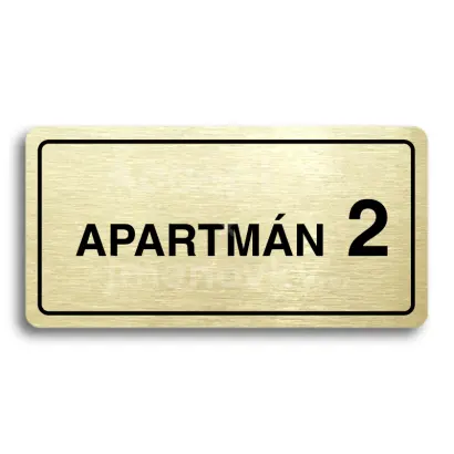Piktogram "APARTMÁN 2 II" - zlatá tabulka - černý tisk