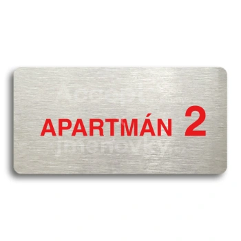 Piktogram "APARTMÁN 2 II" - stříbrná tabulka - barevný tisk bez rámečku