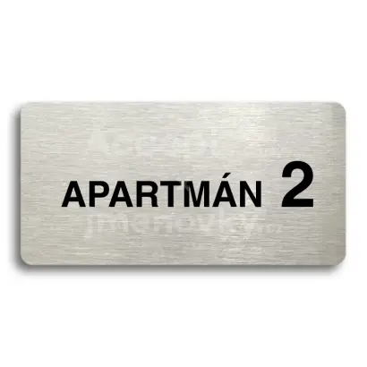 Piktogram "APARTMÁN 2 II" - stříbrná tabulka - černý tisk bez rámečku