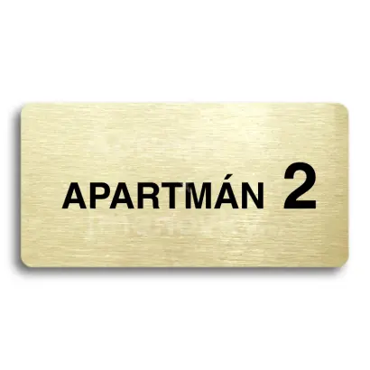 Piktogram "APARTMÁN 2 II" - zlatá tabulka - černý tisk bez rámečku