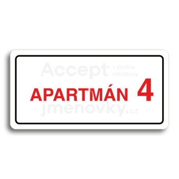 Piktogram "APARTMÁN 4 II" - bílá tabulka - barevný tisk