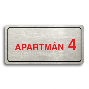 Piktogram "APARTMÁN 4 II" - stříbrná tabulka - barevný tisk
