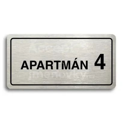 Piktogram "APARTMÁN 4 II" - stříbrná tabulka - černý tisk