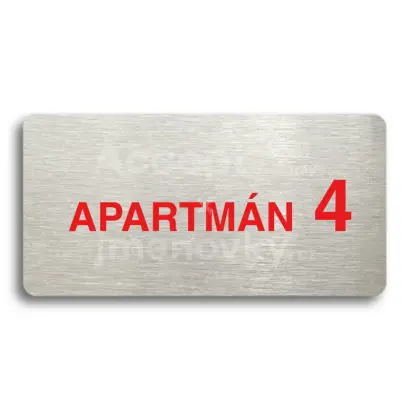 Piktogram "APARTMÁN 4 II" - stříbrná tabulka - barevný tisk bez rámečku