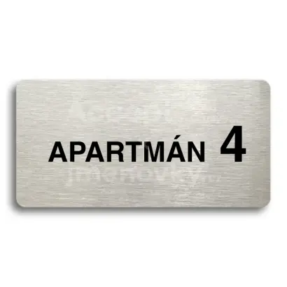 Piktogram "APARTMÁN 4 II" - stříbrná tabulka - černý tisk bez rámečku