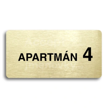 Piktogram "APARTMÁN 4 II" - zlatá tabulka - černý tisk bez rámečku