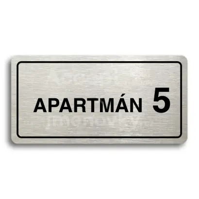 Piktogram "APARTMÁN 5 II" - stříbrná tabulka - černý tisk