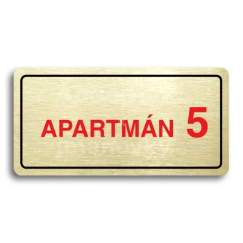 Piktogram "APARTMÁN 5 II" - zlatá tabulka - barevný tisk