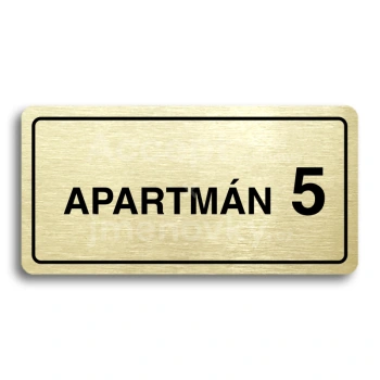 Piktogram "APARTMÁN 5 II" - zlatá tabulka - černý tisk