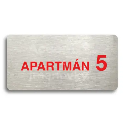 Piktogram "APARTMÁN 5 II" - stříbrná tabulka - barevný tisk bez rámečku