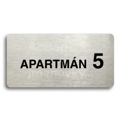 Piktogram "APARTMÁN 5 II" - stříbrná tabulka - černý tisk bez rámečku