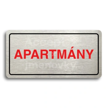 Piktogram "APARTMÁNY" - stříbrná tabulka - barevný tisk