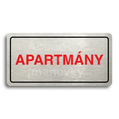 Piktogram "APARTMÁNY" - stříbrná tabulka - barevný tisk