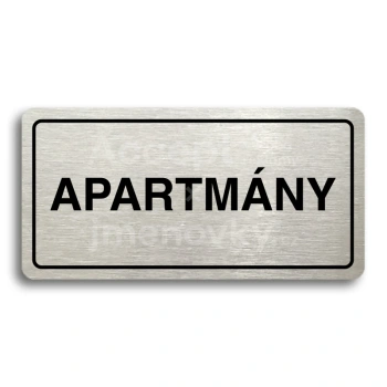 Piktogram "APARTMÁNY" - stříbrná tabulka - černý tisk
