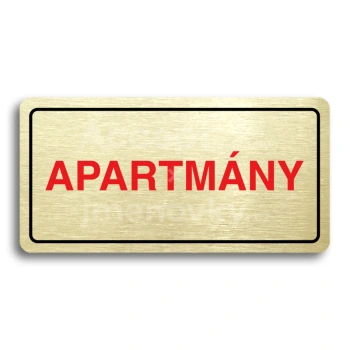 Piktogram "APARTMÁNY" - zlatá tabulka - barevný tisk