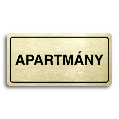 Piktogram "APARTMÁNY" - zlatá tabulka - černý tisk