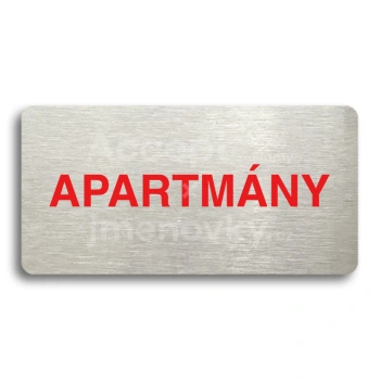 Piktogram "APARTMÁNY" - stříbrná tabulka - barevný tisk bez rámečku