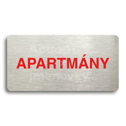 Piktogram "APARTMÁNY" - stříbrná tabulka - barevný tisk bez rámečku