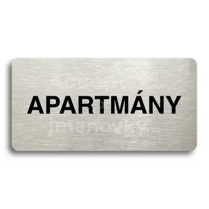 Piktogram "APARTMÁNY" - stříbrná tabulka - černý tisk bez rámečku
