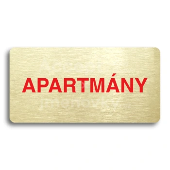 Piktogram "APARTMÁNY" - zlatá tabulka - barevný tisk bez rámečku