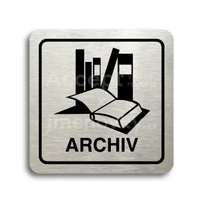 Piktogram "archiv" - stříbrná tabulka - černý tisk