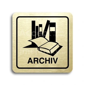 Piktogram "archiv" - zlatá tabulka - černý tisk