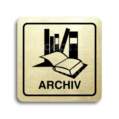 Piktogram "archiv" - zlatá tabulka - černý tisk