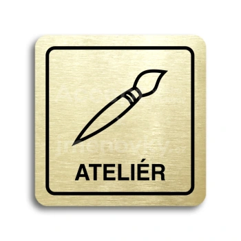 Piktogram "ateliér" - zlatá tabulka - černý tisk