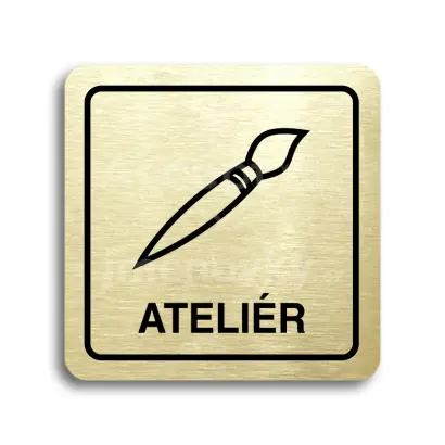 Piktogram "ateliér" - zlatá tabulka - černý tisk