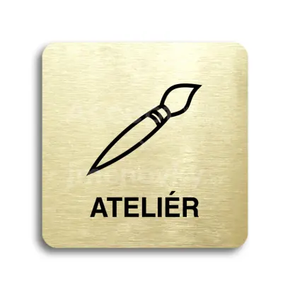 Piktogram "ateliér" - zlatá tabulka - černý tisk bez rámečku