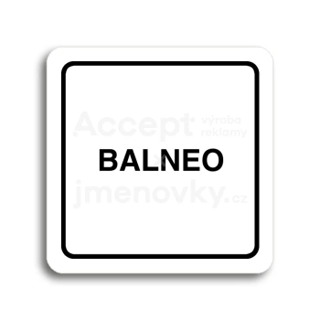 Piktogram "balneo" - bílá tabulka - černý tisk
