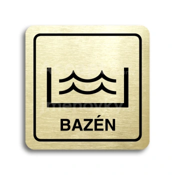 Piktogram "bazén" - zlatá tabulka - černý tisk