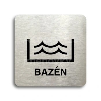Piktogram "bazén" - stříbrná tabulka - černý tisk bez rámečku
