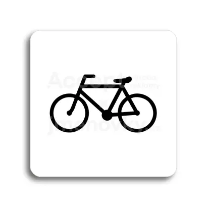 Piktogram "bicykl" - bílá tabulka - černý tisk bez rámečku