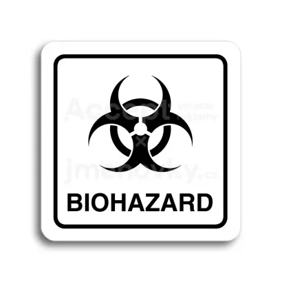 Piktogram "biohazard II" - bílá tabulka - černý tisk