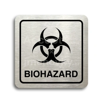 Piktogram "biohazard II" - stříbrná tabulka - černý tisk