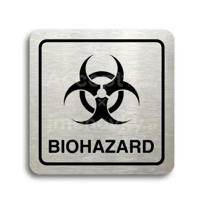 Piktogram "biohazard II" - stříbrná tabulka - černý tisk