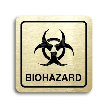 Piktogram "biohazard II" - zlatá tabulka - černý tisk