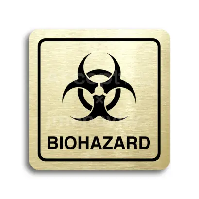 Piktogram "biohazard II" - zlatá tabulka - černý tisk