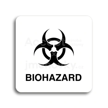 Piktogram "biohazard II" - bílá tabulka - černý tisk bez rámečku