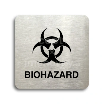 Piktogram "biohazard II" - stříbrná tabulka - černý tisk bez rámečku
